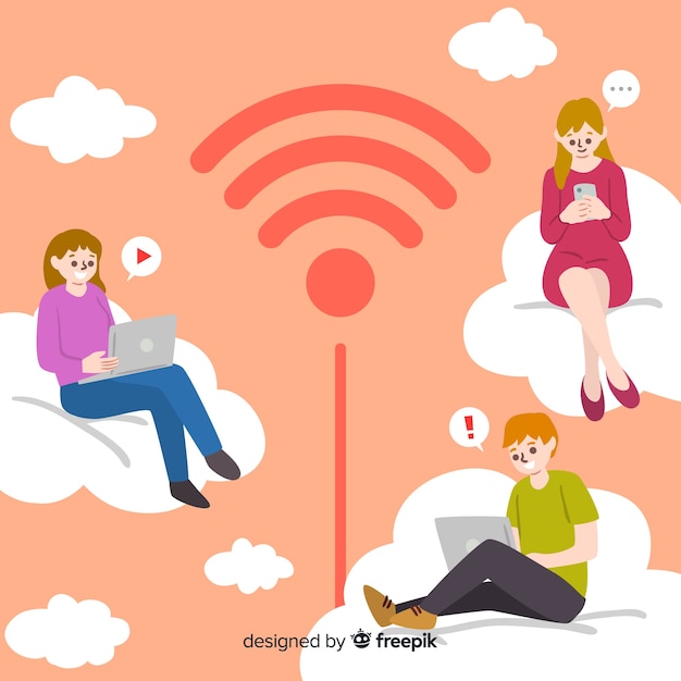 Бесплатное векторное изображение Концепция плоского wi-fi