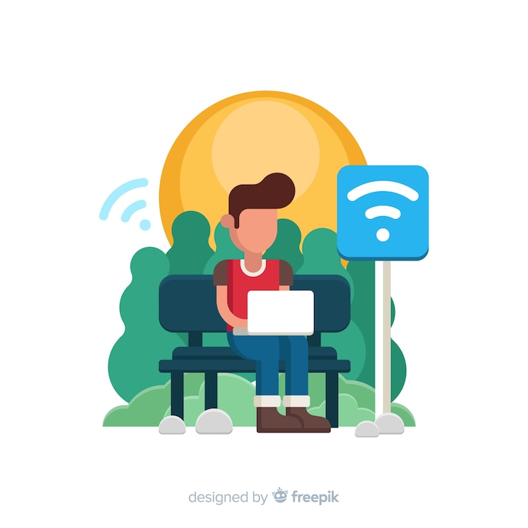 Free Vector flat wifi concept