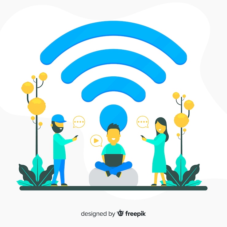 Free Vector flat wifi zone concept with signal