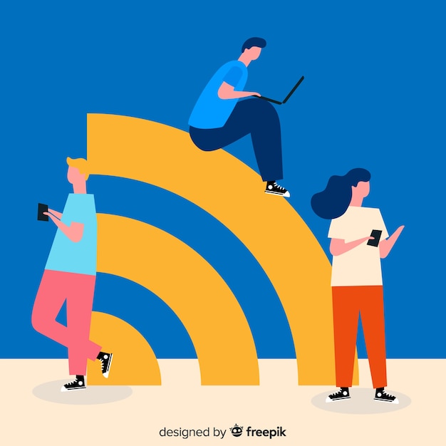 Free vector flat wifi zone concept with signal