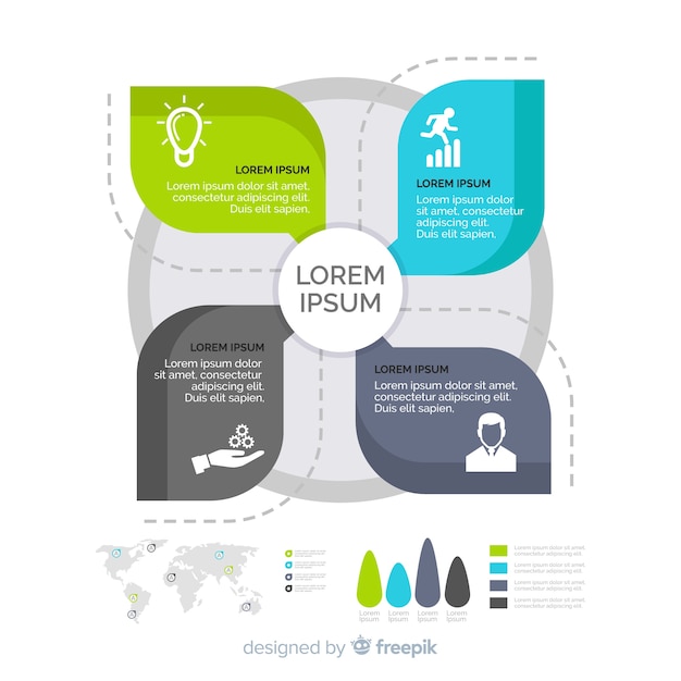 Flat windmill infographic design template