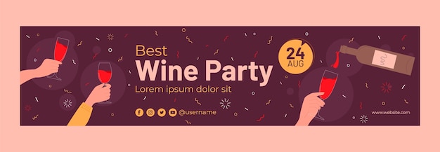 Banner di contrazione festa del vino piatto