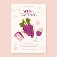 Free vector flat wine tasting invitation template