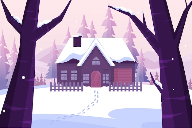 Flat winter background