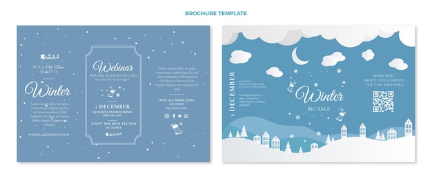 Flat winter brochure template