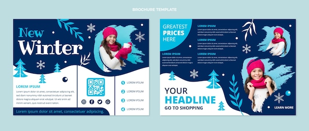 Free vector flat winter brochure template