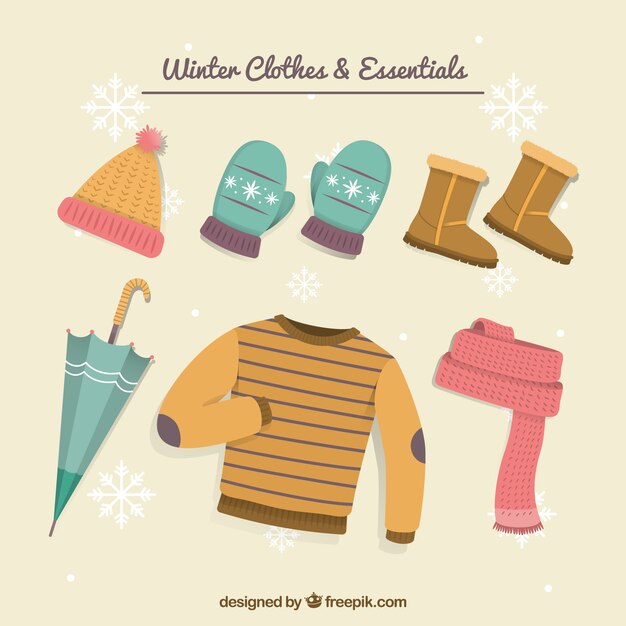 Flat winter clothes collection