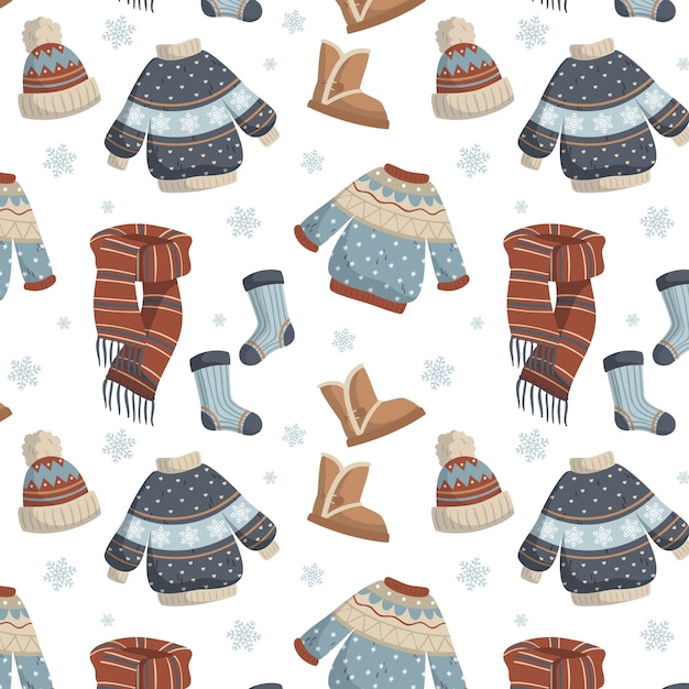 Free vector flat winter clothes & essentials