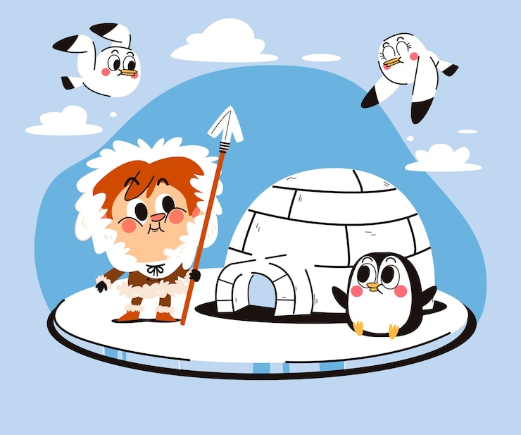 Free Vector flat winter eskimo illustration
