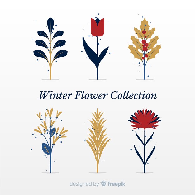 Flat winter flower collection