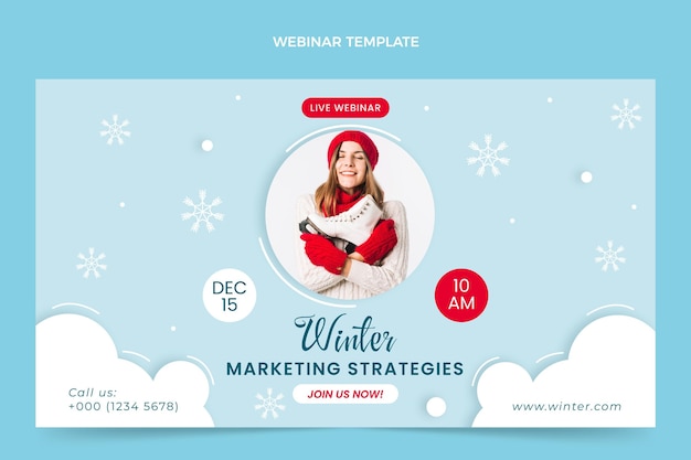 Free vector flat winter horizontal banner