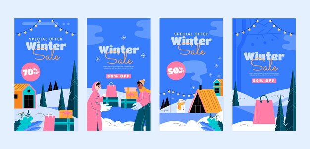 flat winter instagram stories collection