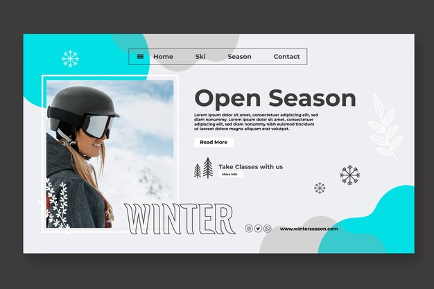 フラット冬のランディングページテンプレート