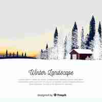 Free vector flat winter landscape background