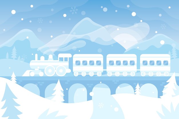 Free vector flat winter landscape