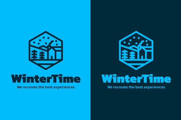 Flat winter logo template