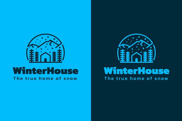 Flat winter logo template