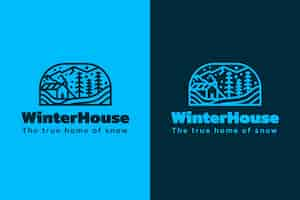 Free vector flat winter logo template