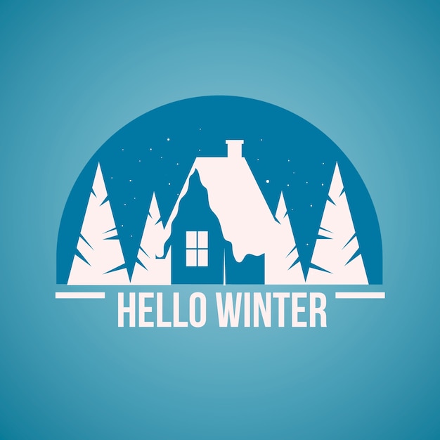 flat winter logo template