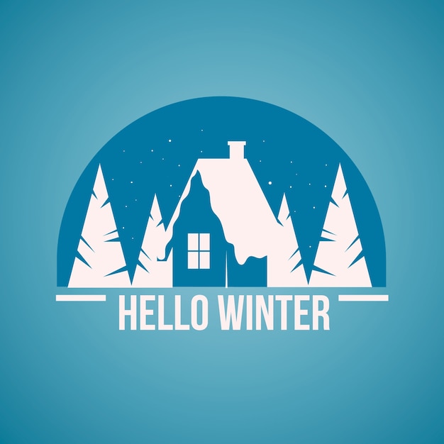 Free vector flat winter logo template