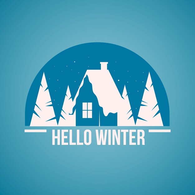 Flat winter logo template