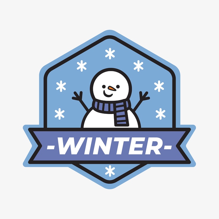 무료 Vector 평평한 겨울 로고 템플릿