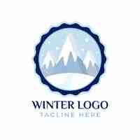 Free vector flat winter logo template