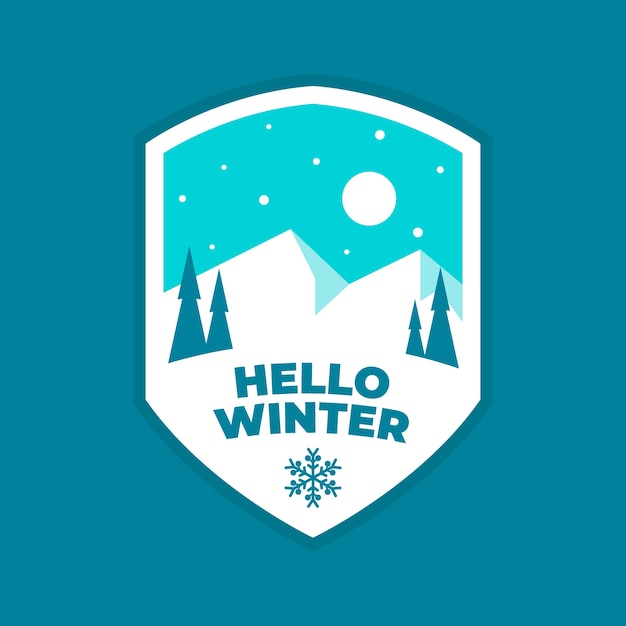 Free vector flat winter logo template