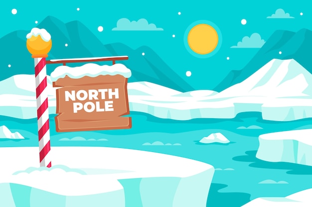 Flat winter north pole background