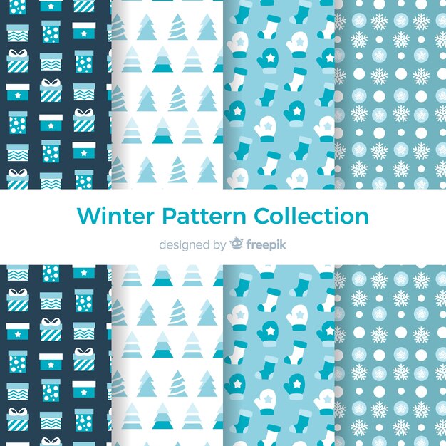플랫 겨울 패턴 컬렉션