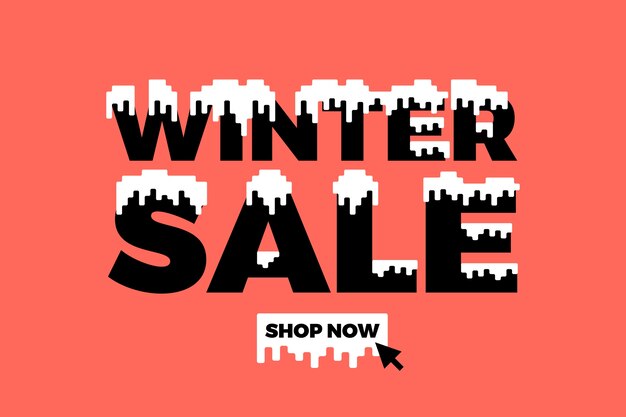 Free vector flat winter sale background