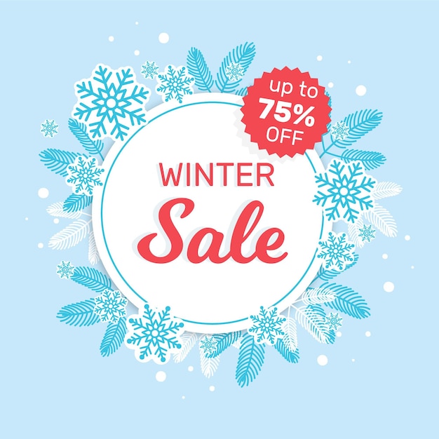 Flat winter sale background