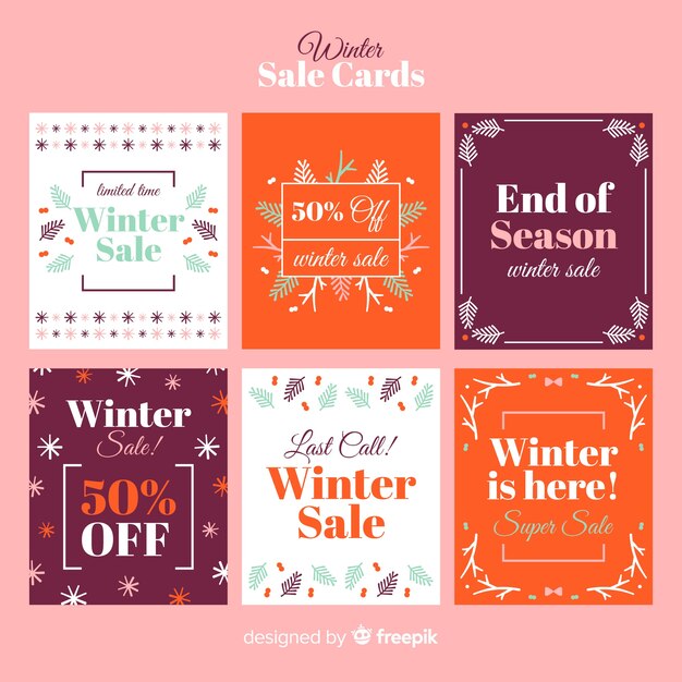 Flat winter sale card collection