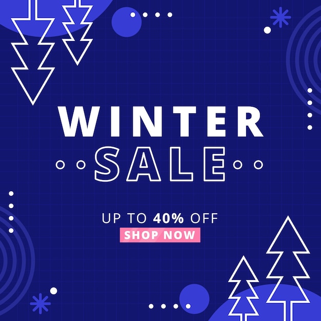 Free vector flat winter sale illustration