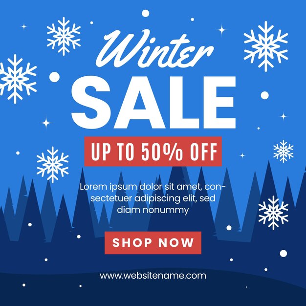 Flat winter sale illustration