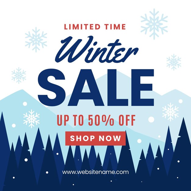Flat winter sale illustration