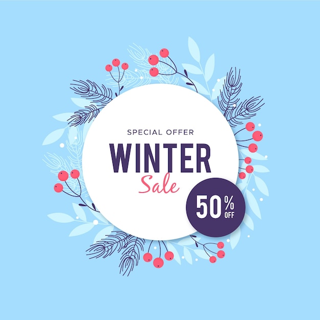 Free vector flat winter sale