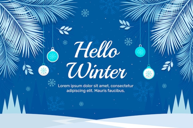 Flat winter season background