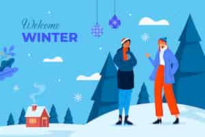 Free vector flat winter season celebration background