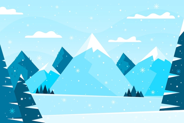 Flat winter season celebration background