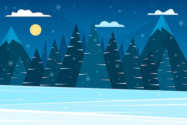 Flat winter season celebration background