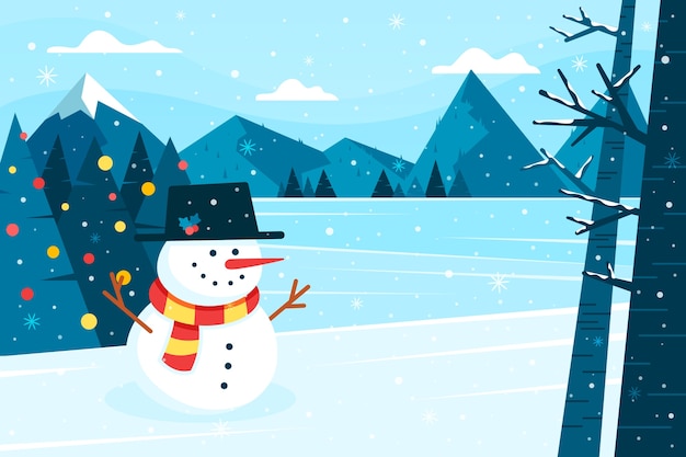 Flat winter season celebration background