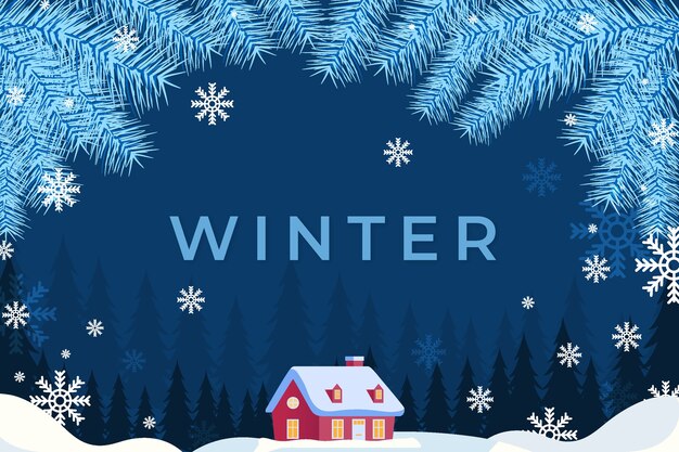 Flat winter season celebration background