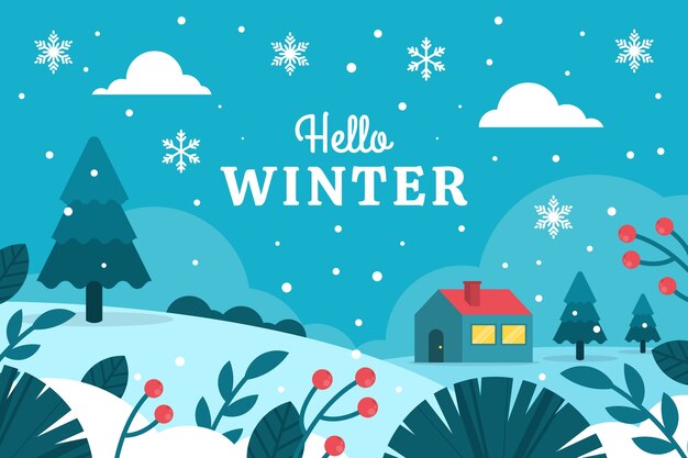 Flat winter season celebration background