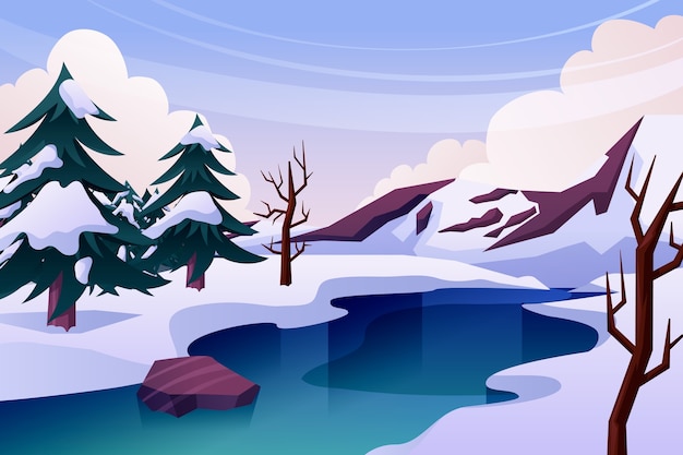 Бесплатное векторное изображение Плоский фон празднования зимнего сезона