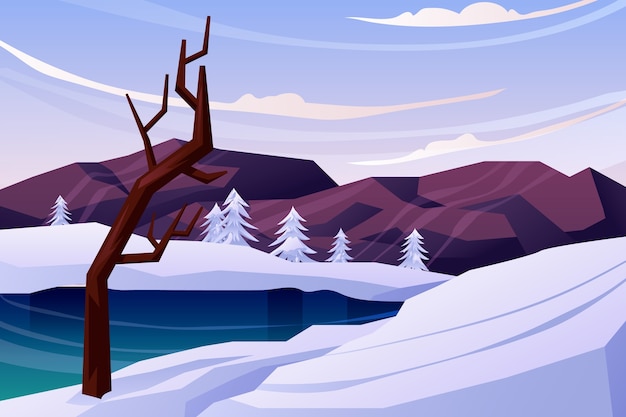 flat winter season celebration background