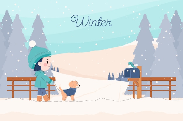 Free vector flat winter season celebration background