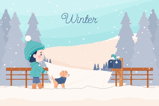 Free Vector flat winter season celebration background
