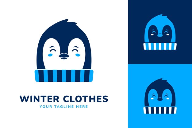 Flat winter season logo template design