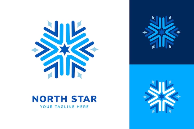 Vettore gratuito design piatto del modello di logo della stagione invernale